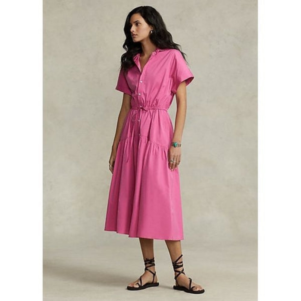 Polo Ralph Lauren - Drawstring cotton shirt dress Midi